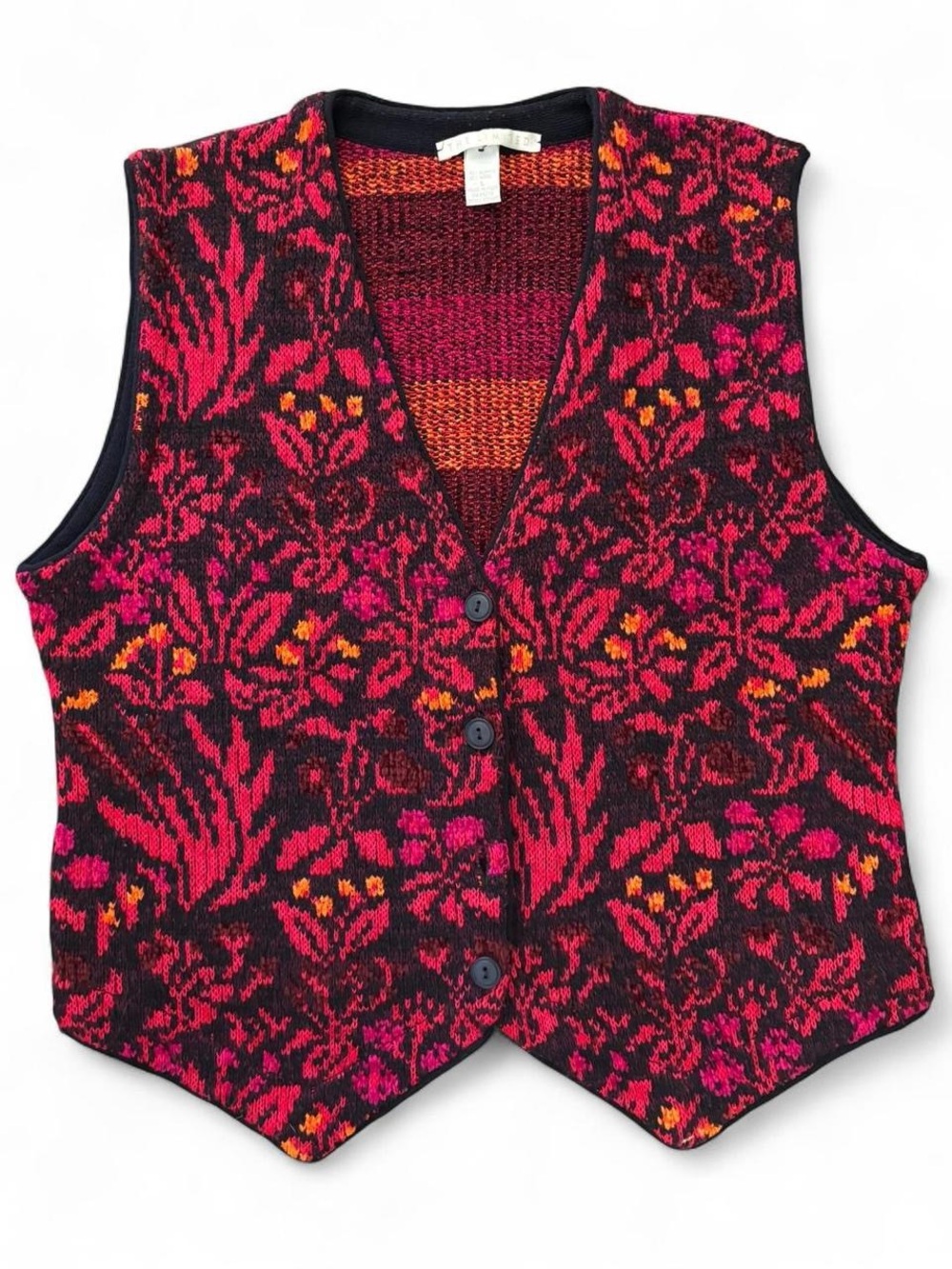 Vintage The Limited Floral Knit Vest, Size Large